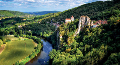 De rivier de Lot, Frankrijk